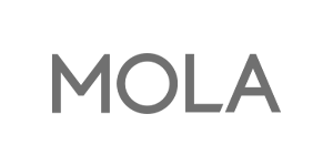 The brand logo of MOLA in grayscale.