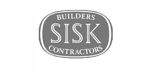 The brand logo of SISK in grayscale.